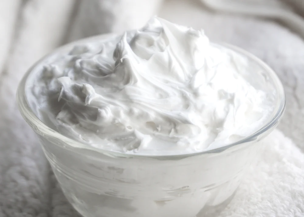 lotion in bowl for microwaving