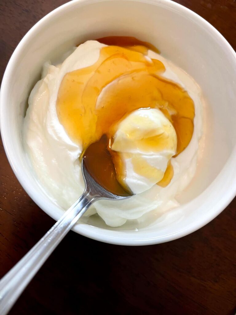  Greek yogurt with a drizzle of honey.