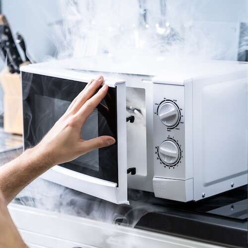 Overheated microwave